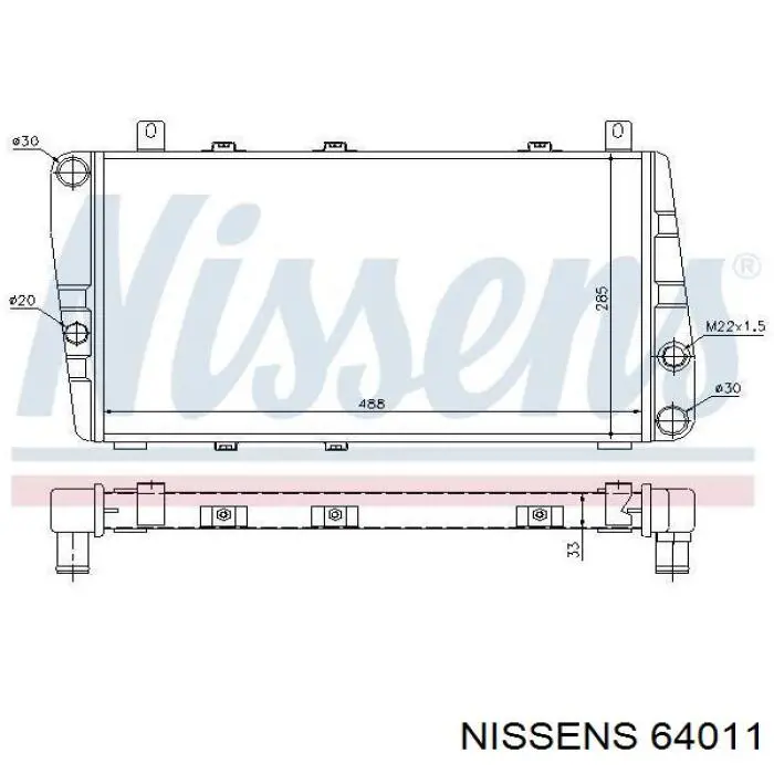 64011 Nissens Refrigeración del motor