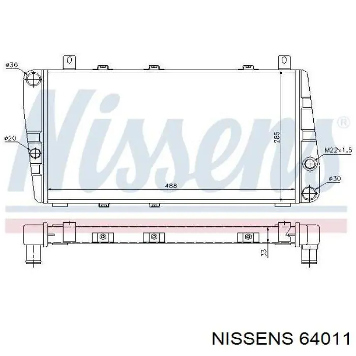 Água radiador Nissens 64011 precio, desde 46,01 EUR