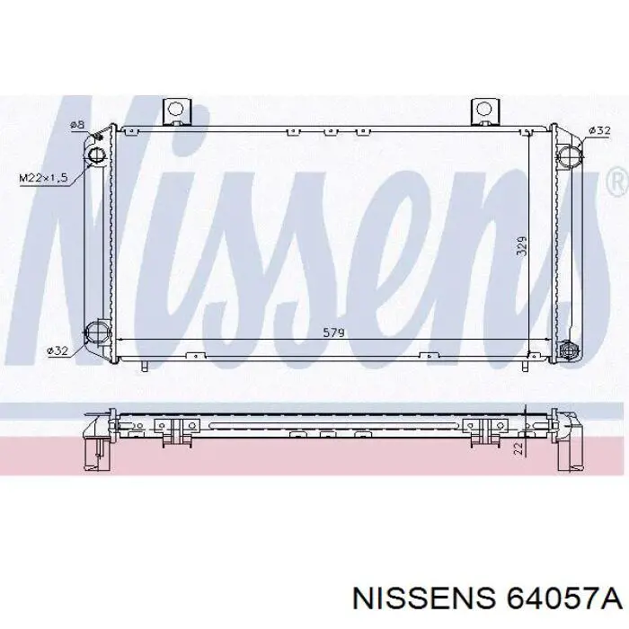 Água radiador Nissens 64059A precio, desde 119,17 EUR