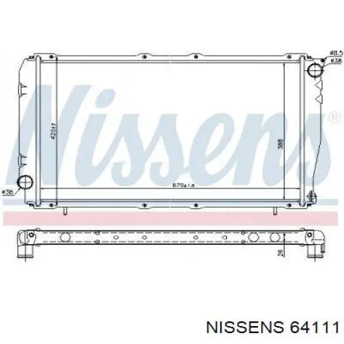 64111 Nissens radiador refrigeración del motor