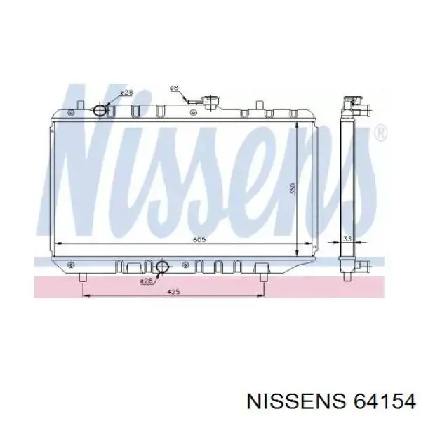 64154 Nissens radiador refrigeración del motor