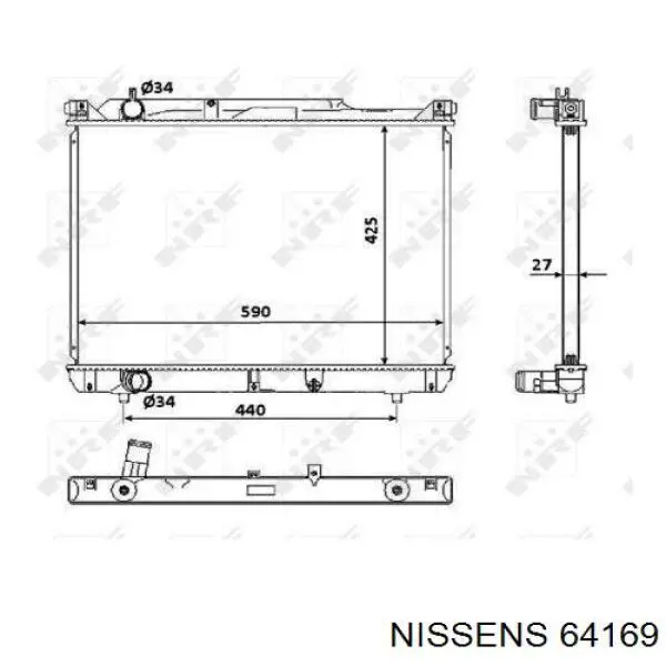 64169 Nissens Refrigeración del motor