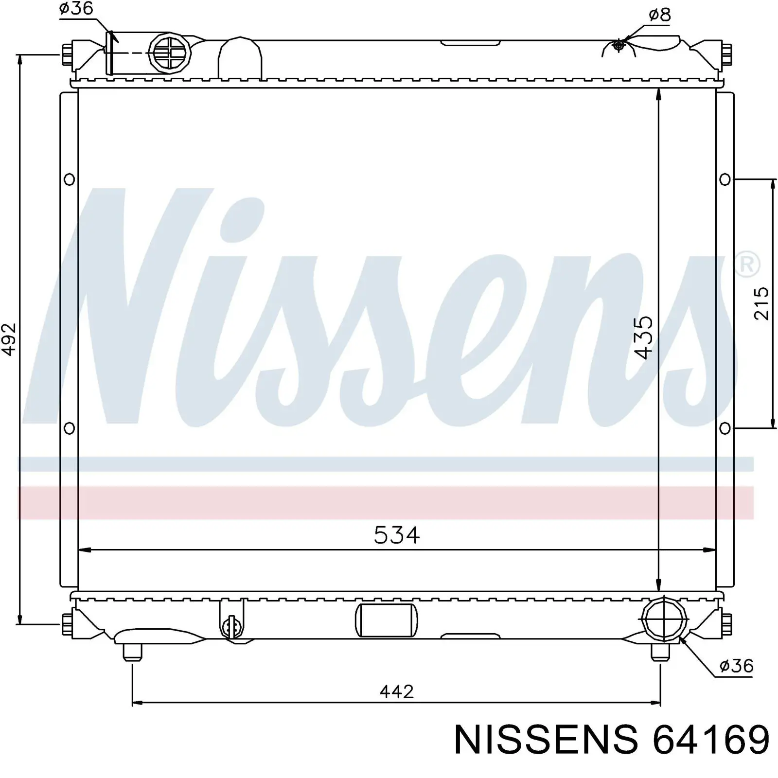 Radiador de água Nissens 64169