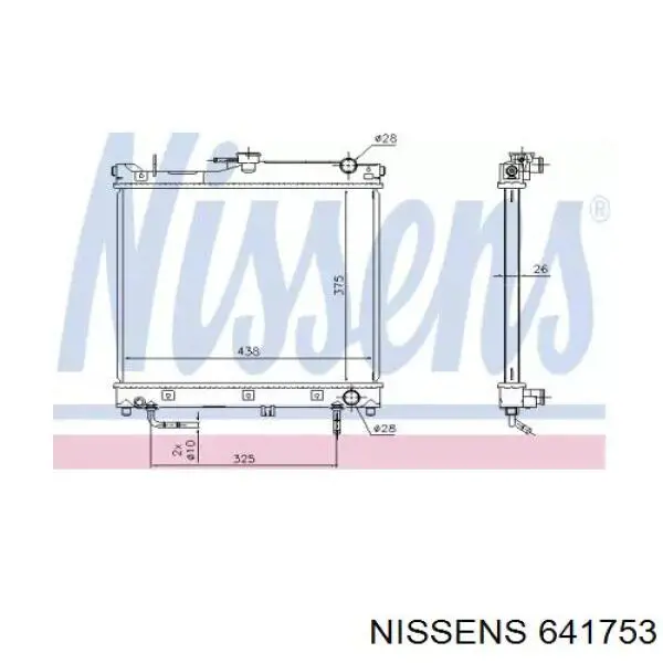 641753 Nissens radiador refrigeración del motor