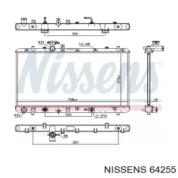 64255 Nissens radiador refrigeración del motor