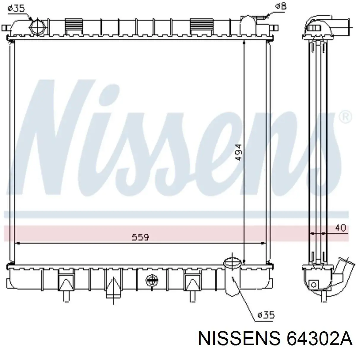 64302A Nissens radiador refrigeración del motor