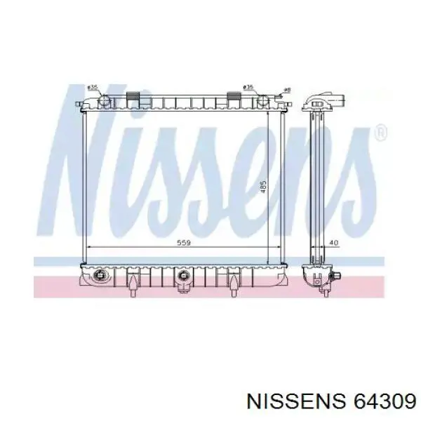 64309 Nissens radiador