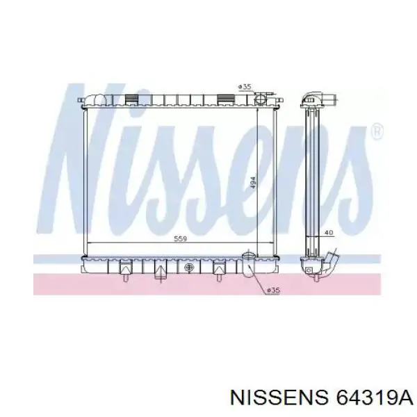 64319A Nissens radiador refrigeración del motor