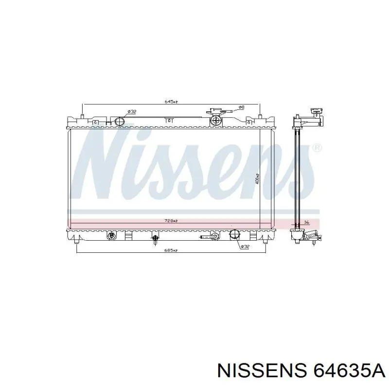 64635A Nissens radiador refrigeración del motor