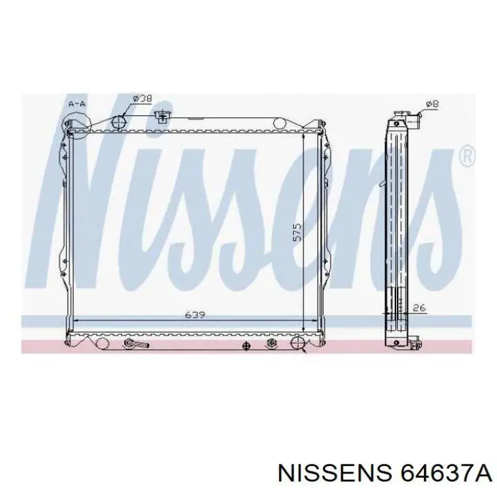 64637A Nissens radiador refrigeración del motor