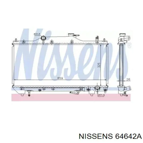 64642A Nissens radiador refrigeración del motor