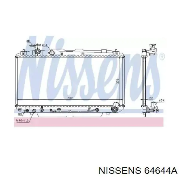 64644A Nissens radiador