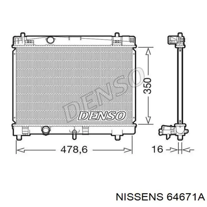 Água radiador Nissens 64671A precio, desde 88,57 EUR