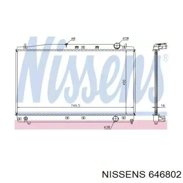 Água radiador Nissens 646802 precio, desde 186,00 EUR