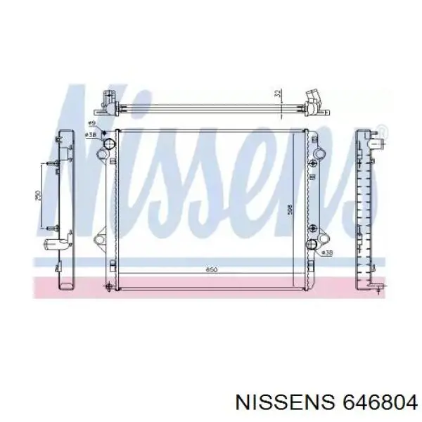 646804 Nissens radiador refrigeración del motor