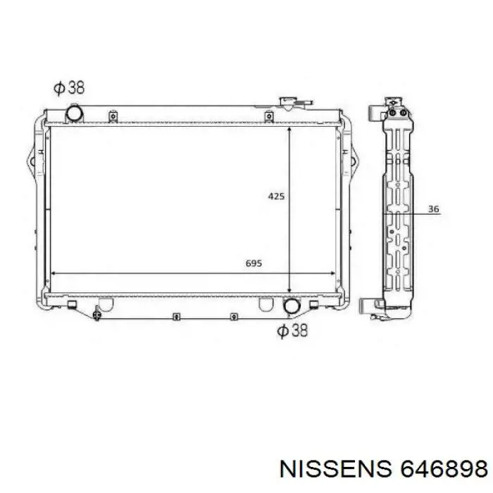 646898 Nissens radiador refrigeración del motor