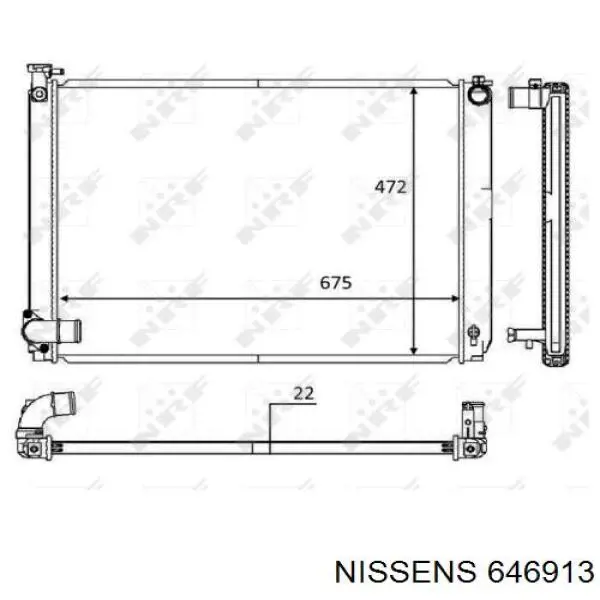 646913 Nissens radiador refrigeración del motor