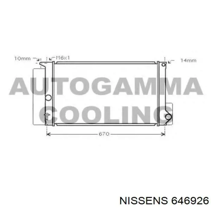 646926 Nissens radiador refrigeración del motor