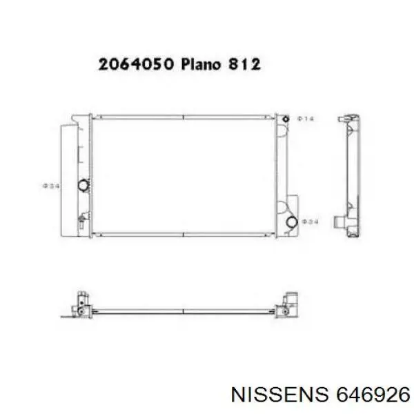 Água radiador Nissens 646926 precio, desde 99,20 EUR