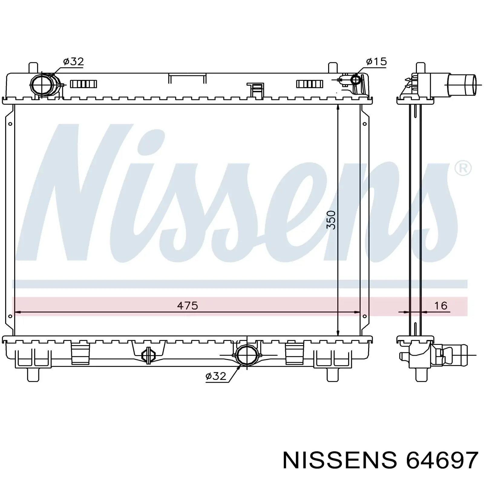 64697 Nissens radiador refrigeración del motor