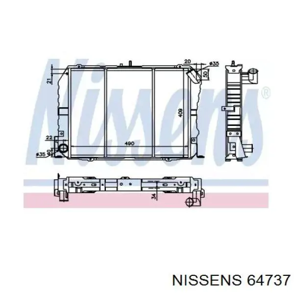 64737 Nissens Refrigeración del motor