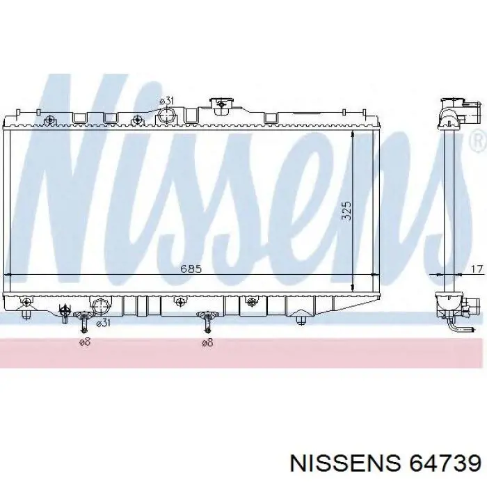 64739 Nissens radiador refrigeración del motor