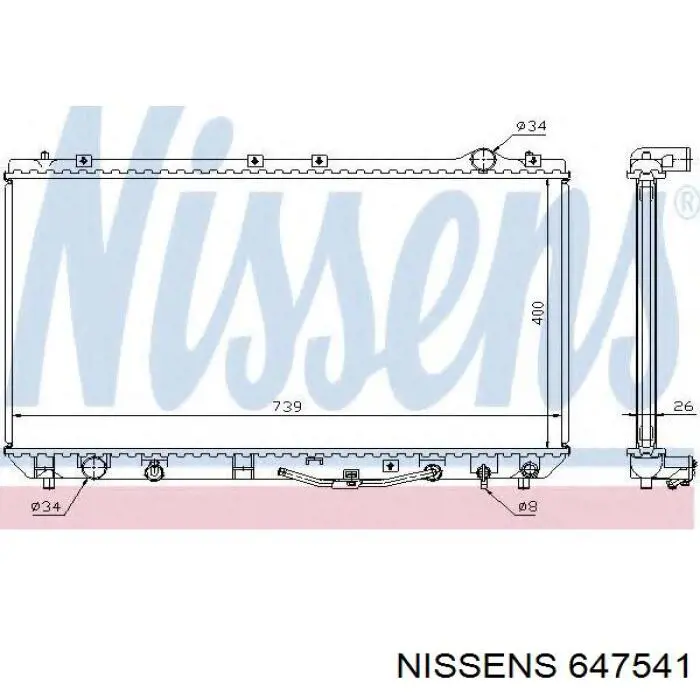 647541 Nissens radiador refrigeración del motor