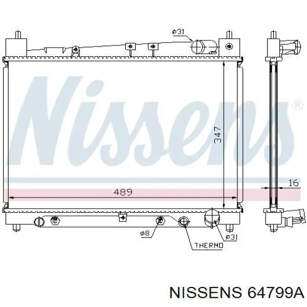 64799A Nissens radiador