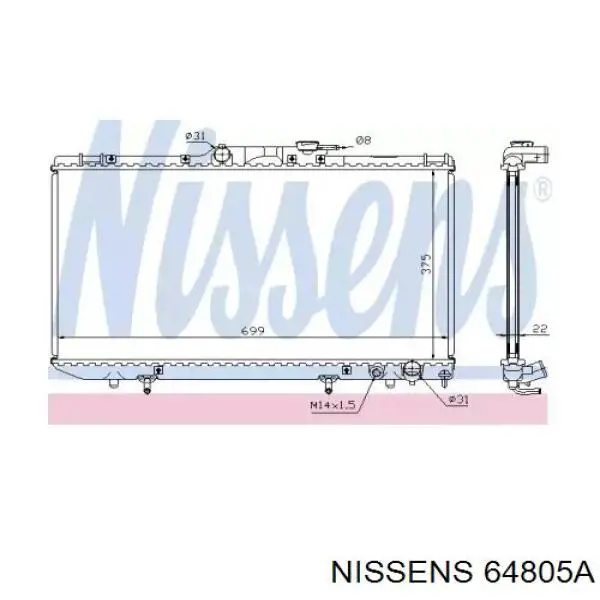 Água radiador Nissens 64805A precio, desde 172,11 EUR