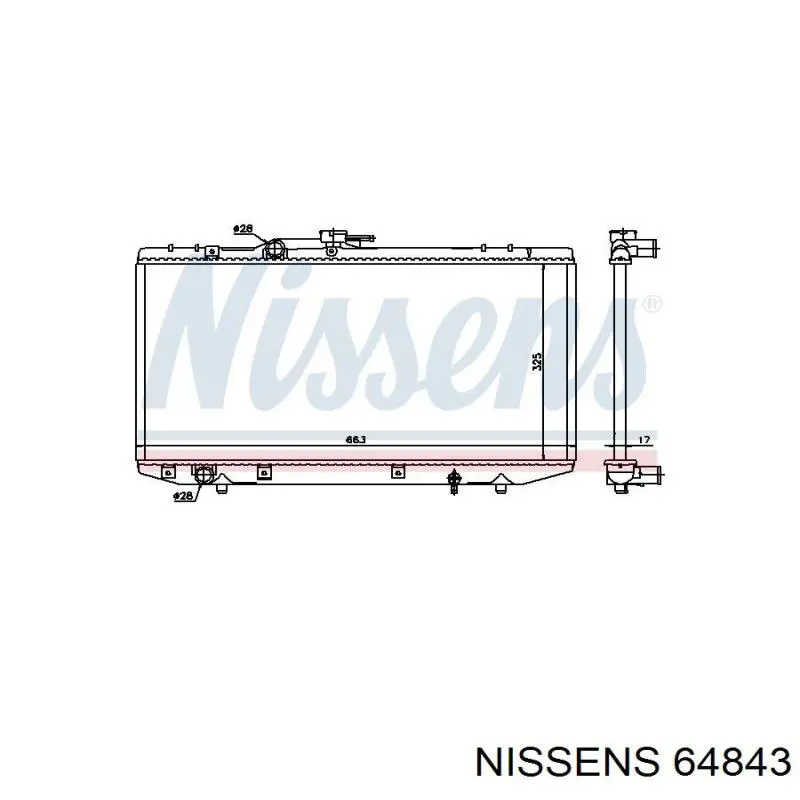 64843 Nissens radiador refrigeración del motor