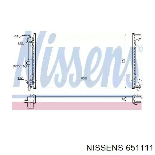 651111 Nissens radiador refrigeración del motor