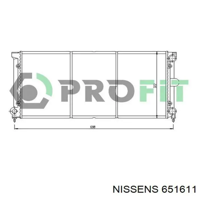 Água radiador Nissens 651611 precio, desde 53,63 EUR