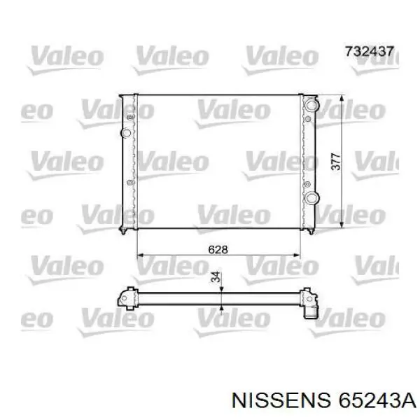 65243A Nissens radiador refrigeración del motor