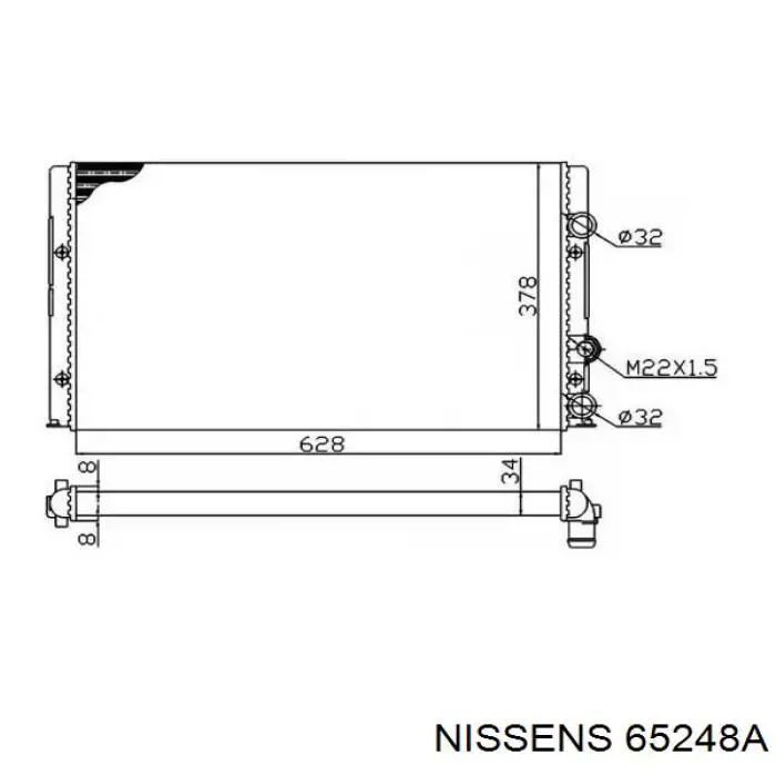 65248A Nissens radiador refrigeración del motor