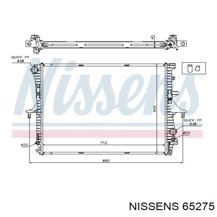 65275 Nissens radiador refrigeración del motor