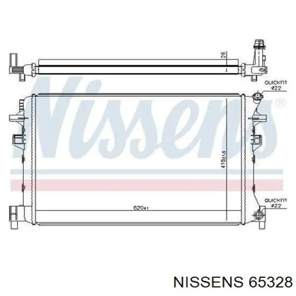 65328 Nissens radiador, refrigeración del motor adicional