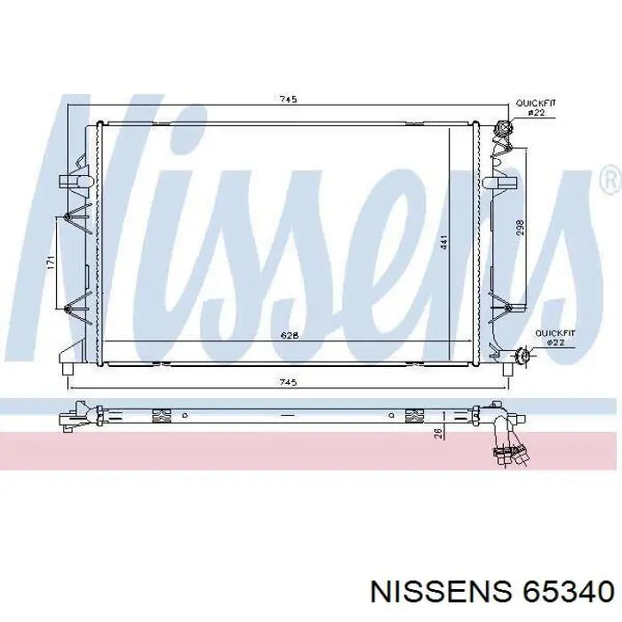 Comprar 65340 Nissens Radiador adicional de refrigeración del motor