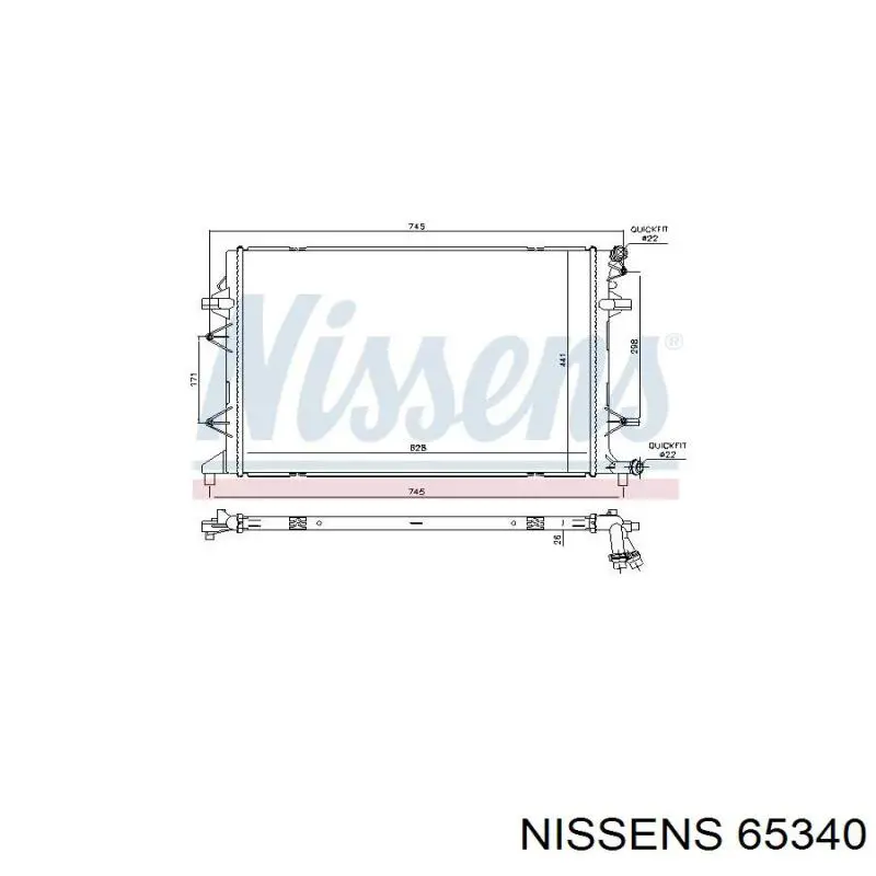 Radiador adicional de refrigeración del motor 65340 Nissens
