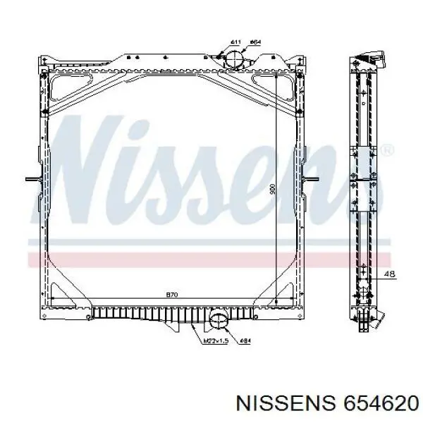 654620 Nissens radiador