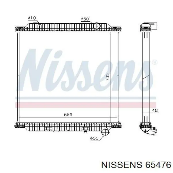 65476 Nissens radiador refrigeración del motor