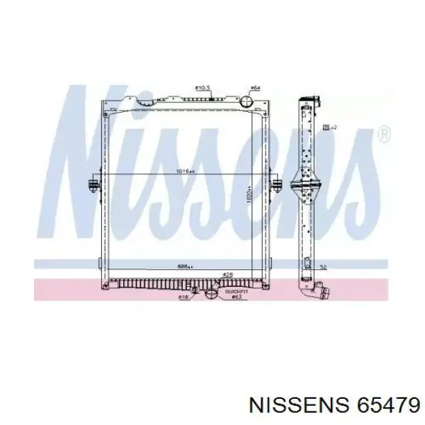 65479 Nissens radiador refrigeración del motor