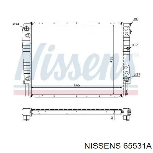 65531A Nissens radiador refrigeración del motor