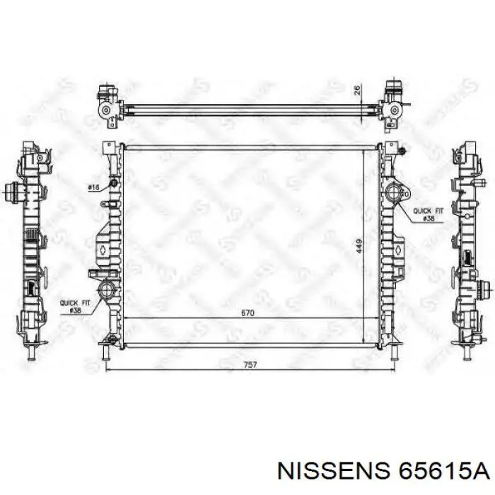 Radiador 65615A Nissens