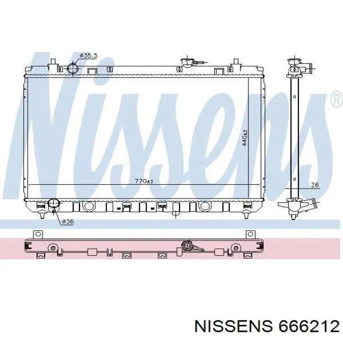 666212 Nissens radiador refrigeración del motor