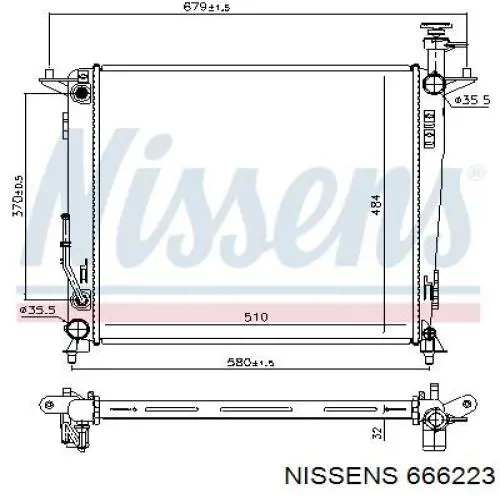 Água radiador Nissens 666223 precio, desde 245,25 EUR