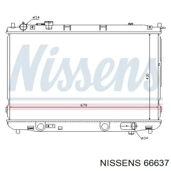 66637 Nissens radiador refrigeración del motor