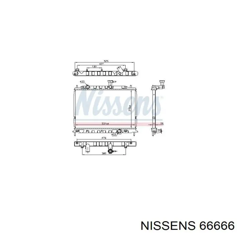 66666 Nissens radiador
