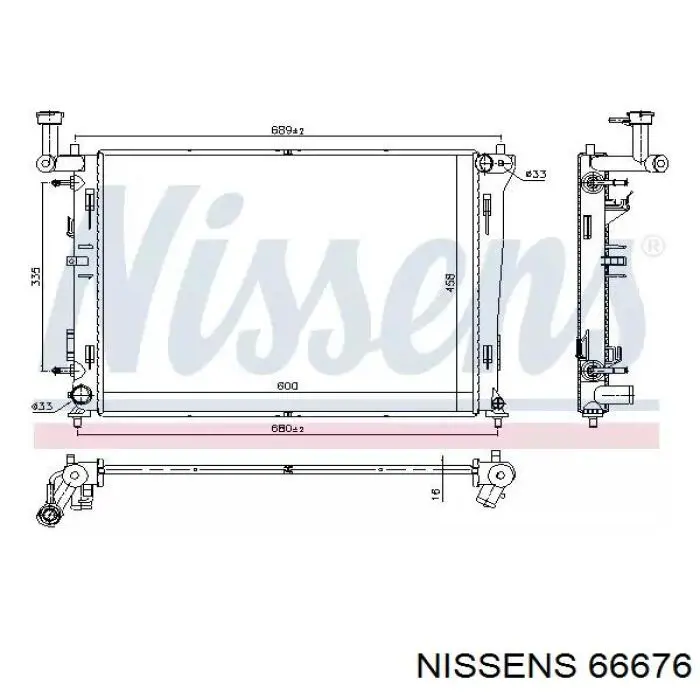 Água radiador Nissens 66676 precio, desde 91,45 EUR