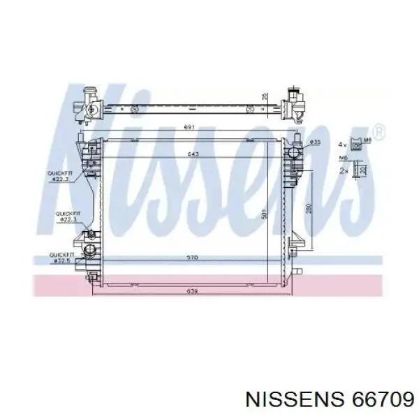 66709 Nissens Refrigeración del motor