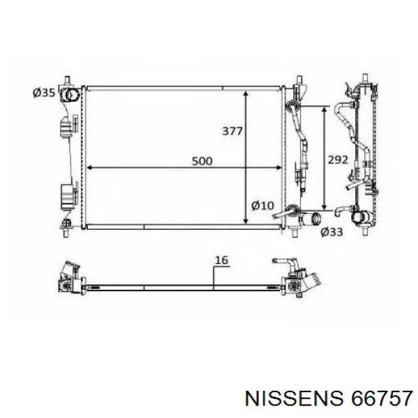 Água radiador Nissens 66757 precio, desde 98,80 EUR